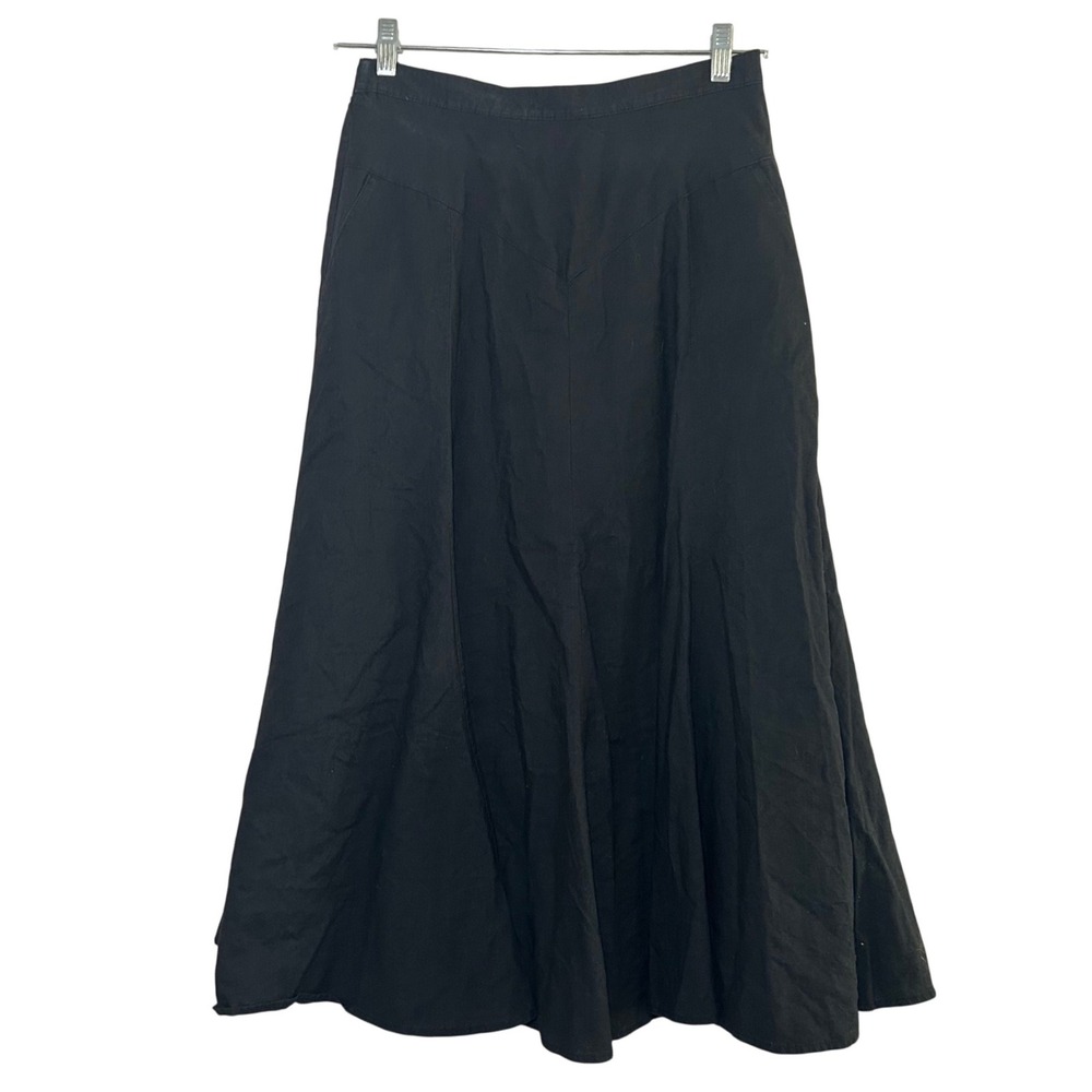 1849 Authentic Ranchwear Black Western V-Yoke Maxi Skirt Made in USA Medium